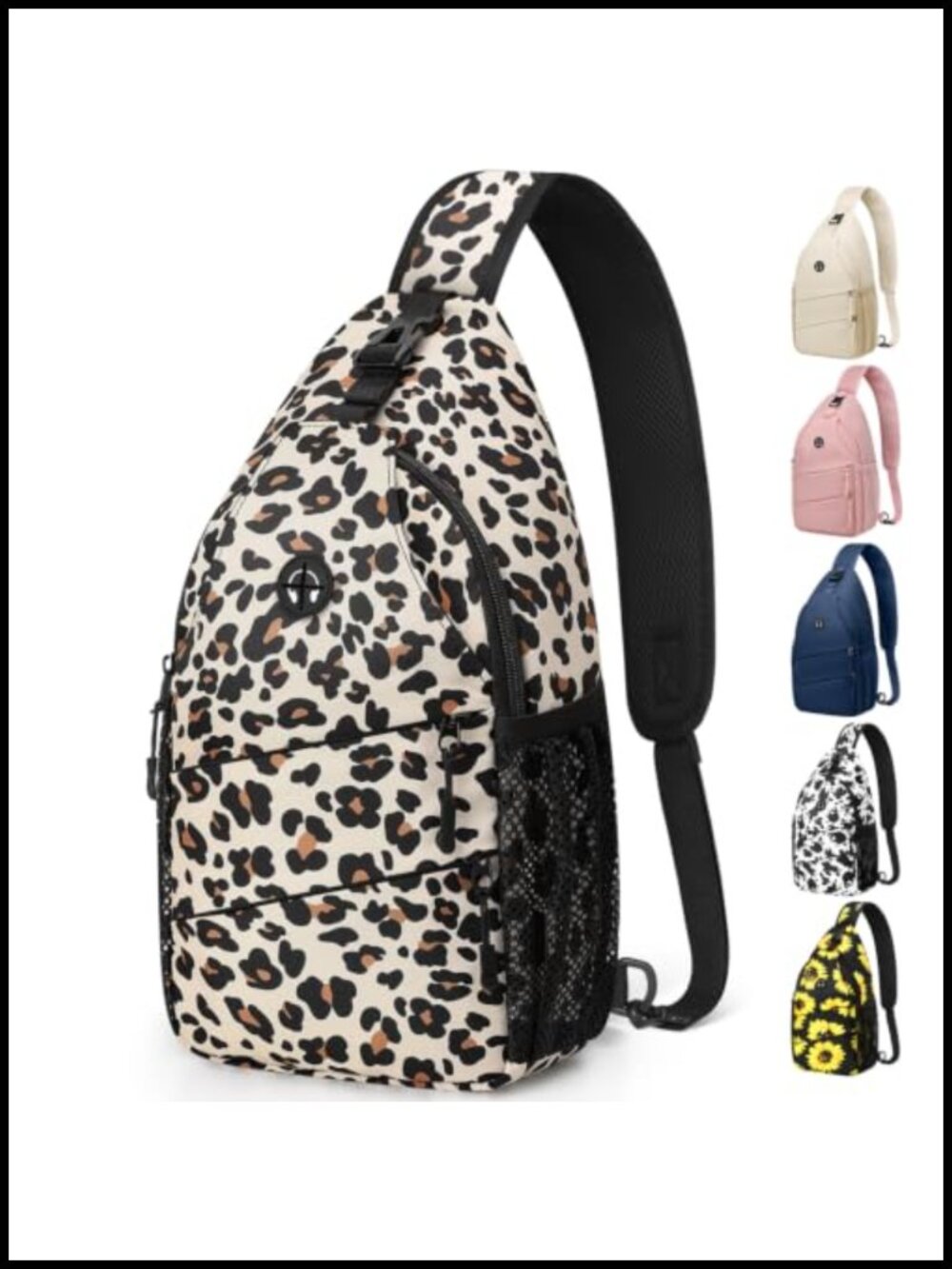 Water Resistant Crossbody Sling Bag Backpack Chest Bag Convertible Strap